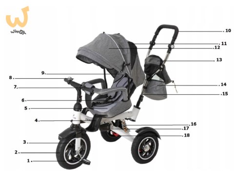 Rowerek Trójkołowy Trike Fix V3 szary Rowerek Trójkołowy Trike Fix V3 szary