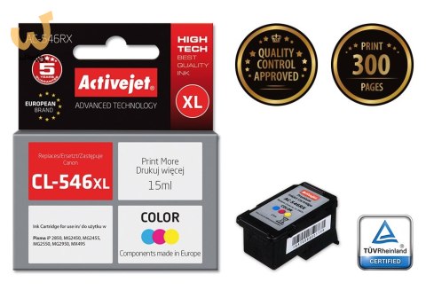 Activejet AC-546RX Tusz (zamiennik Canon CL-546XL; Premium; 15 ml; kolor) Activejet AC-546RX Tusz (zamiennik Canon CL-546XL; Premium; 15 ml; kolor)