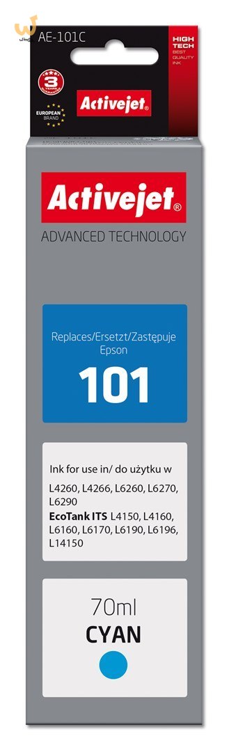 Activejet AE-101C Tusz (zamiennik Epson 101; Supreme; 70 ml; niebieski) Activejet AE-101C Tusz (zamiennik Epson 101; Supreme; 70 ml; niebieski)