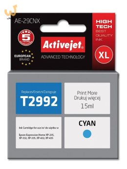 Activejet AE-29CNX Tusz (zamiennik Epson 29XL T2992; Supreme; 15 ml; niebieski)