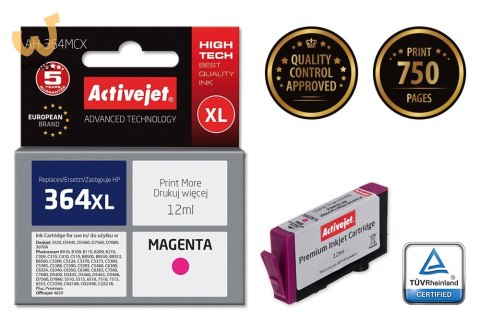 Activejet AH-364MCX Tusz (zamiennik HP 364XL CB324EE; Premium; 12 ml; czerwony) Activejet AH-364MCX Tusz (zamiennik HP 364XL CB324EE; Premium; 12 ml; czerwony)