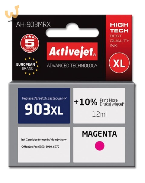 Activejet AH-903MRX Tusz (zamiennik HP 903XL T6M07AE; Premium; 12 ml; czerwony) Activejet AH-903MRX Tusz (zamiennik HP 903XL T6M07AE; Premium; 12 ml; czerwony)