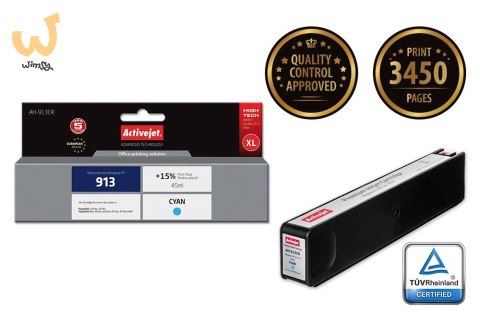 Activejet AH-913CR Tusz (zamiennik HP 913 F6T77AE; Premium; 45 ml; niebieski) Activejet AH-913CR Tusz (zamiennik HP 913 F6T77AE; Premium; 45 ml; niebieski)