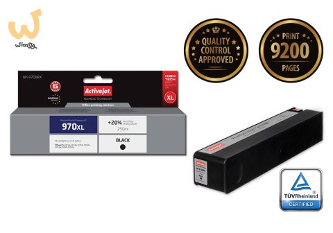 Activejet AH-970BRX Tusz (zamiennik HP 970XL CN625AE; Premium; 250 ml; czarny) Activejet AH-970BRX Tusz (zamiennik HP 970XL CN625AE; Premium; 250 ml; czarny)