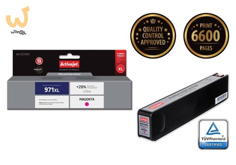 Activejet AH-971MRX Tusz (zamiennik HP 971XL CN627AE; Premium; 100 ml; czerwony) Activejet AH-971MRX Tusz (zamiennik HP 971XL CN627AE; Premium; 100 ml; czerwony)