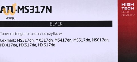Activejet ATL-MS317N Toner (zamiennik do Lexmark 51B2000, Supreme; 2500 stron; czarny) Activejet ATL-MS317N Toner (zamiennik do Lexmark 51B2000, Supreme; 2500 stron; czarny)