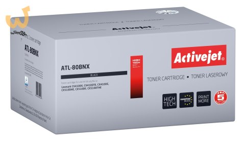Activejet toner ATL-80BNX (zamiennik do Lexmark 80C2HKE, Supreme; 4000 stron; czarny) Activejet toner ATL-80BNX (zamiennik do Lexmark 80C2HKE, Supreme; 4000 stron; czarny)