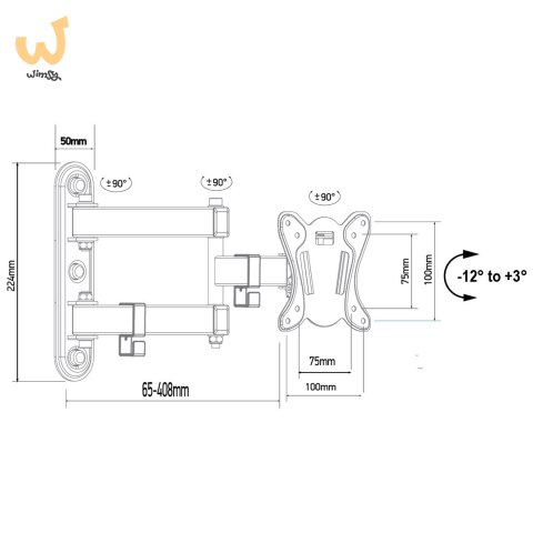 MACLEAN UCHWYT DO TELEWIZORA LUB MONITORA MAX. VESA 100X100, 13-32", 30KG, CZARNY MC-417 MACLEAN UCHWYT DO TELEWIZORA LUB MONITORA MAX. VESA 100X100, 13-32", 30KG, CZARNY MC-417