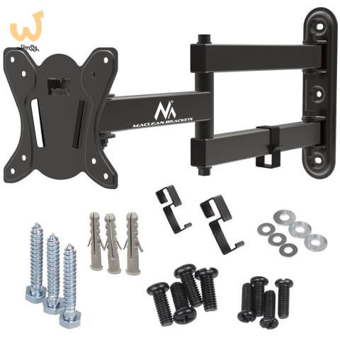 MACLEAN UCHWYT DO TELEWIZORA LUB MONITORA MAX. VESA 100X100, 13-32", 30KG, CZARNY MC-417 MACLEAN UCHWYT DO TELEWIZORA LUB MONITORA MAX. VESA 100X100, 13-32", 30KG, CZARNY MC-417