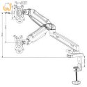 Uchwyt biurkowy do monitora Maclean MC-860 (biurkowy; 13" - 27"; max. 8kg)