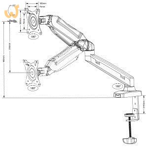 Uchwyt biurkowy do monitora Maclean MC-860 (biurkowy; 13" - 27"; max. 8kg) Uchwyt biurkowy do monitora Maclean MC-860 (biurkowy; 13" - 27"; max. 8kg)