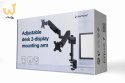 GEMBIRD BIURKOWE REGULOWANE RAMIĘ/UCHWYT NA 2 MONITORY 17-32, 100X100MM, DO 9 KG