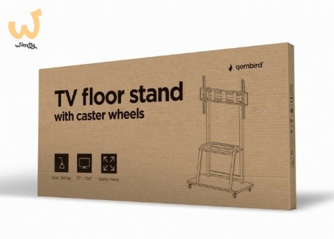 GEMBIRD STOJAK POD TELEWIZOR 37" - 100" MOBILNY - NA KÓŁKACH, VESA MAX 800 X 600MM GEMBIRD STOJAK POD TELEWIZOR 37" - 100" MOBILNY - NA KÓŁKACH, VESA MAX 800 X 600MM