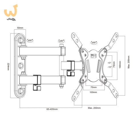 MACLEAN UCHWYT DO TELEWIZORA LUB MONITORA, MAX. VESA 200X200, 23-43", 30KG, CZARNY MC-418 MACLEAN UCHWYT DO TELEWIZORA LUB MONITORA, MAX. VESA 200X200, 23-43", 30KG, CZARNY MC-418