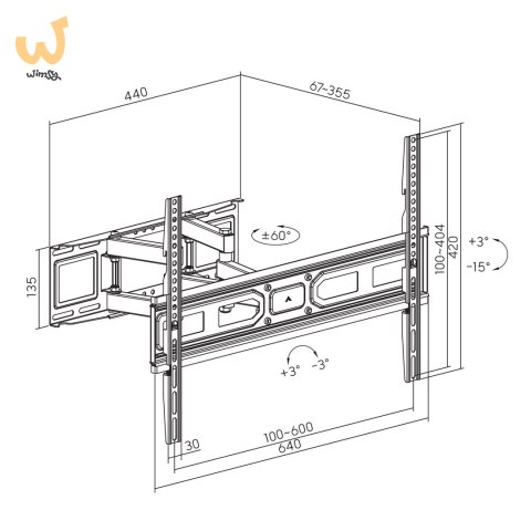MACLEAN UCHWYT DO TELEWIZORA VESA 600X400 MC-710N MACLEAN UCHWYT DO TELEWIZORA VESA 600X400 MC-710N