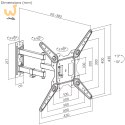 MACLEAN UCHWYT DO TV LUB MONITORA, UNIWERSALNY, MAX VESA 400X400, 23-55", 30KG, CZARNY MC-701N