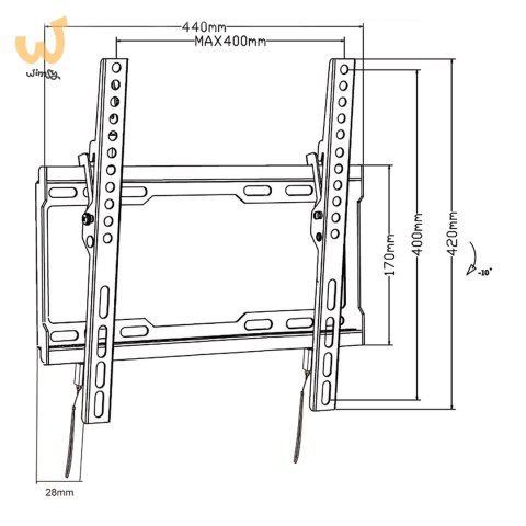 MACLEAN UCHWYT DO TV MAX VESA 400X400, 32-70", 45KG, REG. ODCHYLENIA +0°~-10°, MC-412 MACLEAN UCHWYT DO TV MAX VESA 400X400, 32-70", 45KG, REG. ODCHYLENIA +0°~-10°, MC-412