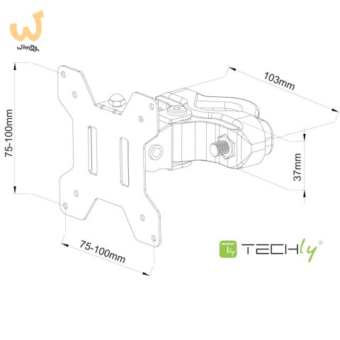 TECHLY UCHWYT NA SŁUP TV LED/LCD 13-30 CALI 10KG O TECHLY UCHWYT NA SŁUP TV LED/LCD 13-30 CALI 10KG O