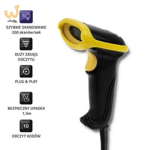 Skaner kodów kreskowych Qoltec 50860 Skaner kodów kreskowych Qoltec 50860