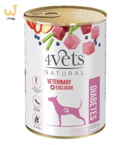 4VETS Natural Diabetes Dog - mokra karma dla psa - 400 g