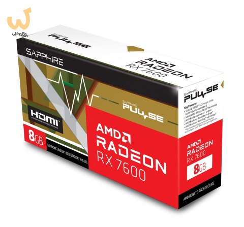 Karta graficzna SAPPHIRE Radeon RX 7600 PULSE Gaming OC 8GB Karta graficzna SAPPHIRE Radeon RX 7600 PULSE Gaming OC 8GB