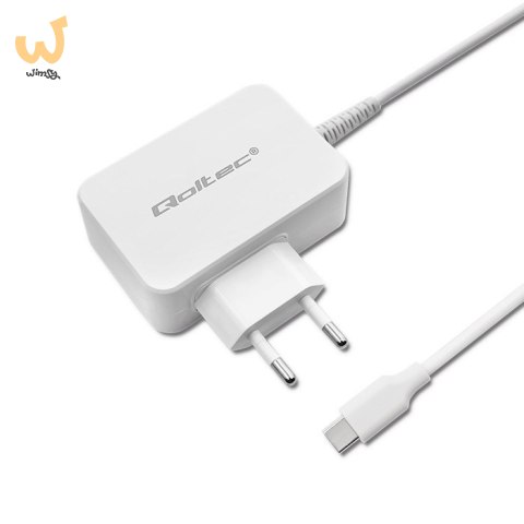QOLTEC ZASILACZ SIECIOWY 65W | 5-20.3V | 2-3.25A | USB TYP C | PD | BIAŁY QOLTEC ZASILACZ SIECIOWY 65W | 5-20.3V | 2-3.25A | USB TYP C | PD | BIAŁY
