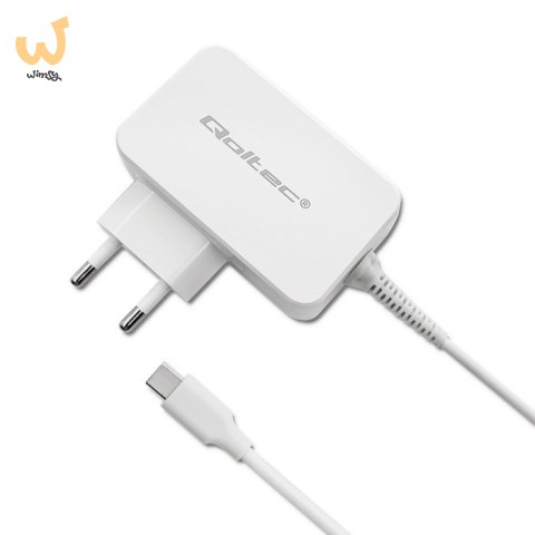 QOLTEC ZASILACZ SIECIOWY 65W | 5-20.3V | 2-3.25A | USB TYP C | PD | BIAŁY QOLTEC ZASILACZ SIECIOWY 65W | 5-20.3V | 2-3.25A | USB TYP C | PD | BIAŁY
