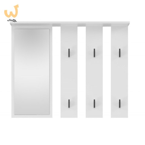 Wieszak + lustro PARMA 100x15xH.81,5 biel Wieszak + lustro PARMA 100x15xH.81,5 biel