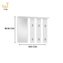 Wieszak + lustro PARMA 100x15xH.81,5 biel