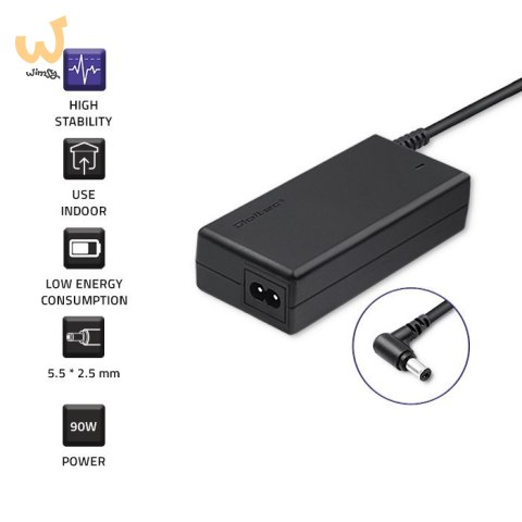Zasilacz Qoltec 50076.90W do notebooka Toshiba (19 V; 4,9 A; 90W; 5.5 mm x 2.5 mm) Zasilacz Qoltec 50076.90W do notebooka Toshiba (19 V; 4,9 A; 90W; 5.5 mm x 2.5 mm)