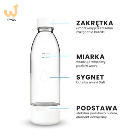 Zestaw dodatkowych butelek do saturatora Dafi PushAir 2x0,7L (białe) Zestaw dodatkowych butelek do saturatora Dafi PushAir 2x0,7L (białe)