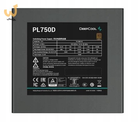Zasilacz DeepCool PL750-D 750W 80 Plus Bronze Zasilacz DeepCool PL750-D 750W 80 Plus Bronze