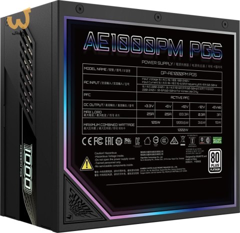 Zasilacz Gigabyte Aorus Elite Platinum ATX 3.1 1000W Zasilacz Gigabyte Aorus Elite Platinum ATX 3.1 1000W