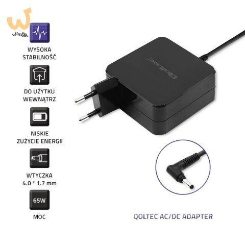 Zasilacz sieciowy Qoltec 51751 do notebooka Huawei (19 V; 3,42 A; 65W; 4 mm x 1.7 mm) Zasilacz sieciowy Qoltec 51751 do notebooka Huawei (19 V; 3,42 A; 65W; 4 mm x 1.7 mm)