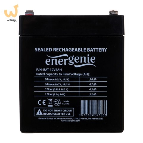 Akumulator uniwersalny GEMBIRD BAT-12V5AH (5000mAh) Akumulator uniwersalny GEMBIRD BAT-12V5AH (5000mAh)