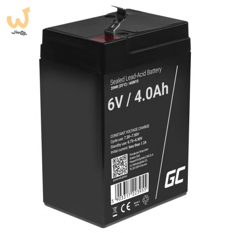 GREEN CELL AKUMULATOR ŻELOWY AGM15 6V 4AH GREEN CELL AKUMULATOR ŻELOWY AGM15 6V 4AH