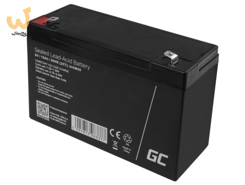 GREEN CELL AKUMULATOR ŻELOWY AGM40 6V 15AH GREEN CELL AKUMULATOR ŻELOWY AGM40 6V 15AH