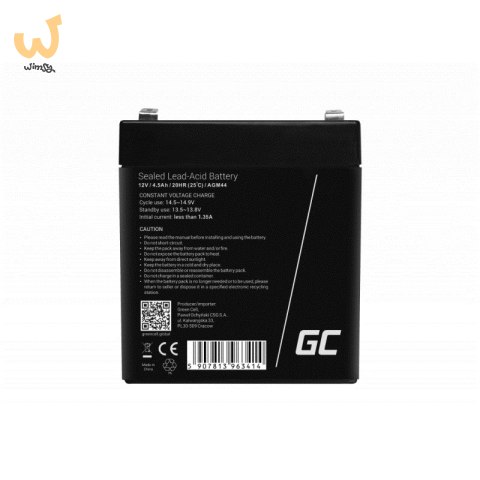 GREEN CELL AKUMULATOR ŻELOWY AGM44 12V 4.5AH GREEN CELL AKUMULATOR ŻELOWY AGM44 12V 4.5AH