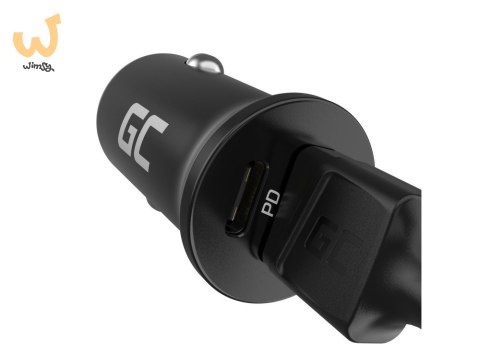 GREEN CELL ŁADOWARKA SAMOCHODOWA GC POWERRIDE NANO38 38W 6A 1X USB-C 1X USB-A GREEN CELL ŁADOWARKA SAMOCHODOWA GC POWERRIDE NANO38 38W 6A 1X USB-C 1X USB-A