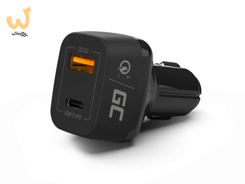 GREEN CELL ŁADOWARKA SAMOCHODOWA USB-C 30W PD + USB GREEN CELL ŁADOWARKA SAMOCHODOWA USB-C 30W PD + USB