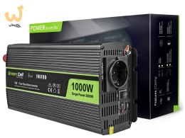 GREEN CELL PRZETWORNICA INV09 12V-230V 1000W/2000W CZYSTA SINUSOIDA