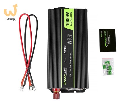 GREEN CELL PRZETWORNICA INV09 12V-230V 1000W/2000W CZYSTA SINUSOIDA GREEN CELL PRZETWORNICA INV09 12V-230V 1000W/2000W CZYSTA SINUSOIDA