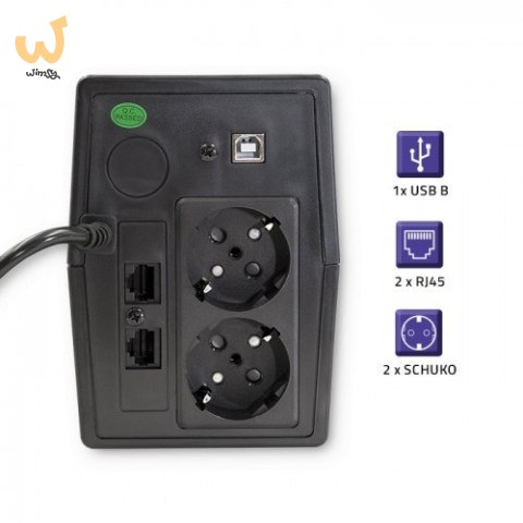 QOLTEC ZASILACZ AWARYJNY UPS 450VA | 240W | LCD | USB | RJ45 QOLTEC ZASILACZ AWARYJNY UPS 450VA | 240W | LCD | USB | RJ45