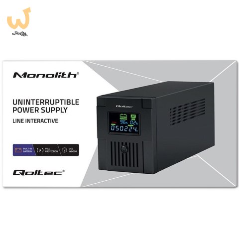 QOLTEC ZASILACZ AWARYJNY UPS LINE INTERACTIVE | MONOLITH | 1500VA | 900W | LCD | USB QOLTEC ZASILACZ AWARYJNY UPS LINE INTERACTIVE | MONOLITH | 1500VA | 900W | LCD | USB
