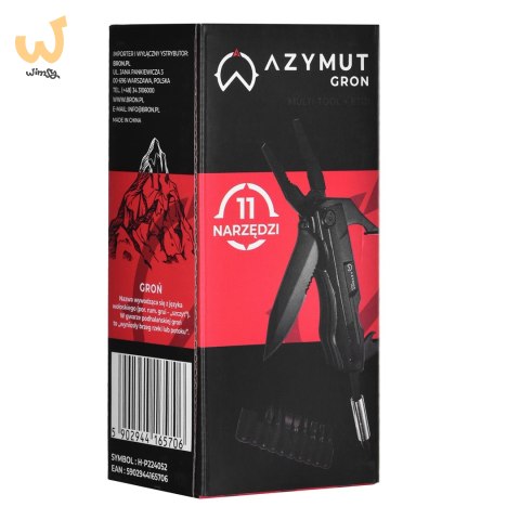 Multitool AZYMUT Gron - 11 narzędzi + 9 bitów + kabura (H-P224052) Multitool AZYMUT Gron - 11 narzędzi + 9 bitów + kabura (H-P224052)
