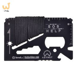 Multitool AZYMUT TOOL CARD karta wielofunkcyjna - 13 narzędzi + etui, 85/53 mm (H-O200930TC)