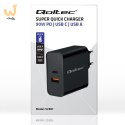 QOLTEC ŁADOWARKA SUPER QUICK PD | 1XUSB-C | 1XUSB | 90W | 5-20V | 2.4-4.35A | CZARNA