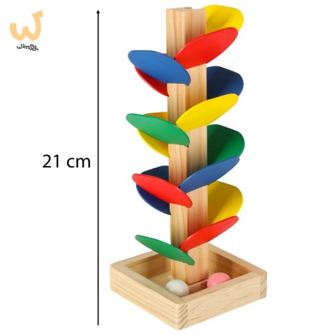 Drzewko edukacyjne klocki drewniane tor kulkowy Kulodrom Montessori Drzewko edukacyjne klocki drewniane tor kulkowy Kulodrom Montessori