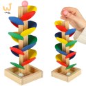 Drzewko edukacyjne klocki drewniane tor kulkowy Kulodrom Montessori