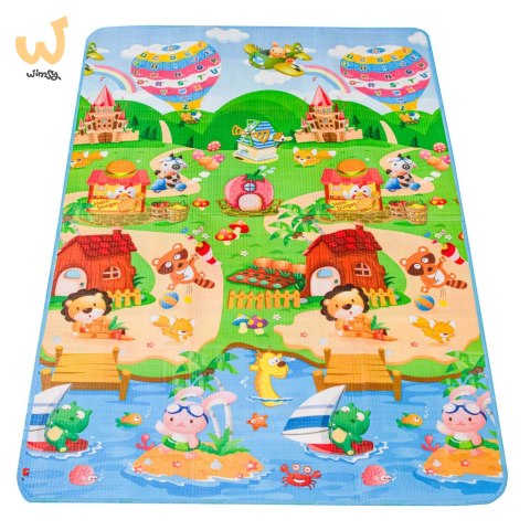 Mata edukacyjna piankowa dwustronna składana bajkowy świat 180 x 120 cm Mata edukacyjna piankowa dwustronna składana bajkowy świat 180 x 120 cm